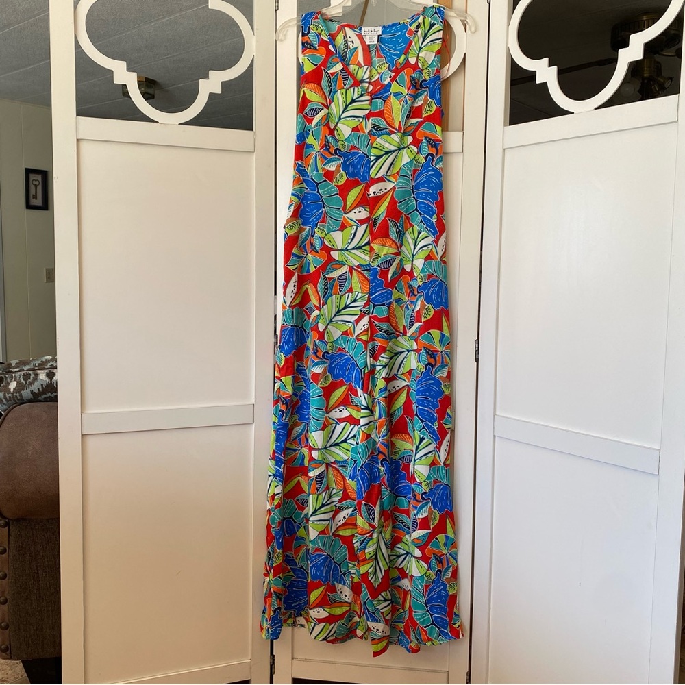 Nicole Miller New York Floral multi color Jumper Sleeveless Size X small